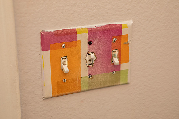 replace switchplate with neutral ivory colored one