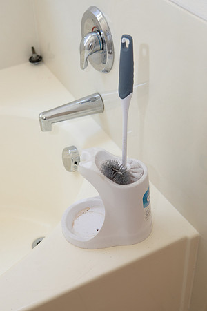 needs cleaning/remove toilet brush